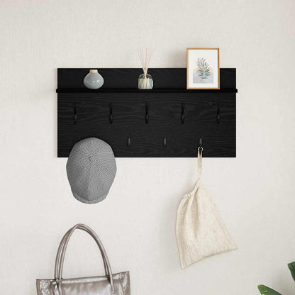 Wandmontierter Kleiderständer Schwarze Eiche 80 x 40 x 12 cm