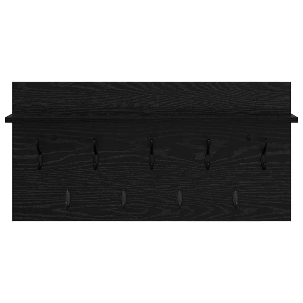 Wandmontierter Kleiderständer Schwarze Eiche 80 x 40 x 12 cm