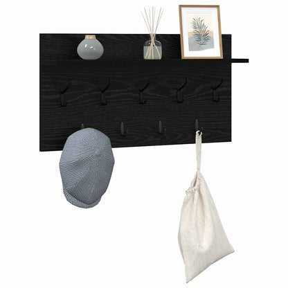 Wandmontierter Kleiderständer Schwarze Eiche 80 x 40 x 12 cm