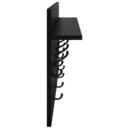 Wandmontierter Kleiderständer Schwarze Eiche 80 x 40 x 12 cm