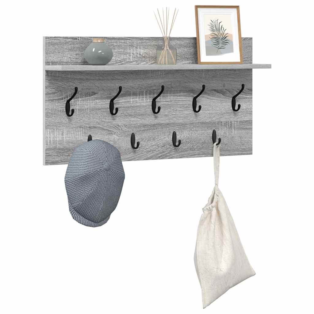 Wandmontierter Kleiderständer Grau Sonoma 80 x 40 x 12 cm