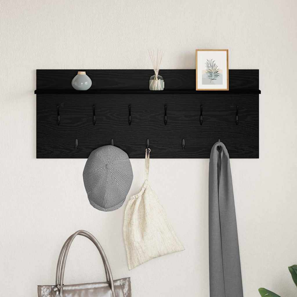 Wandmontierter Kleiderständer Schwarze Eiche Holzwerkstoff