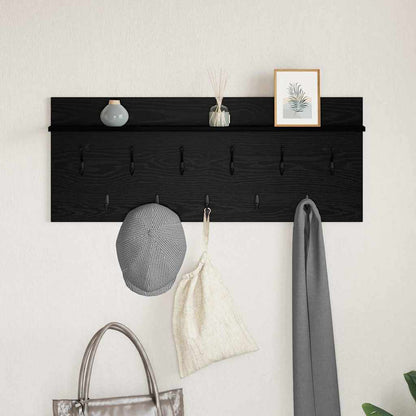 Wandmontierter Kleiderständer Schwarze Eiche Holzwerkstoff
