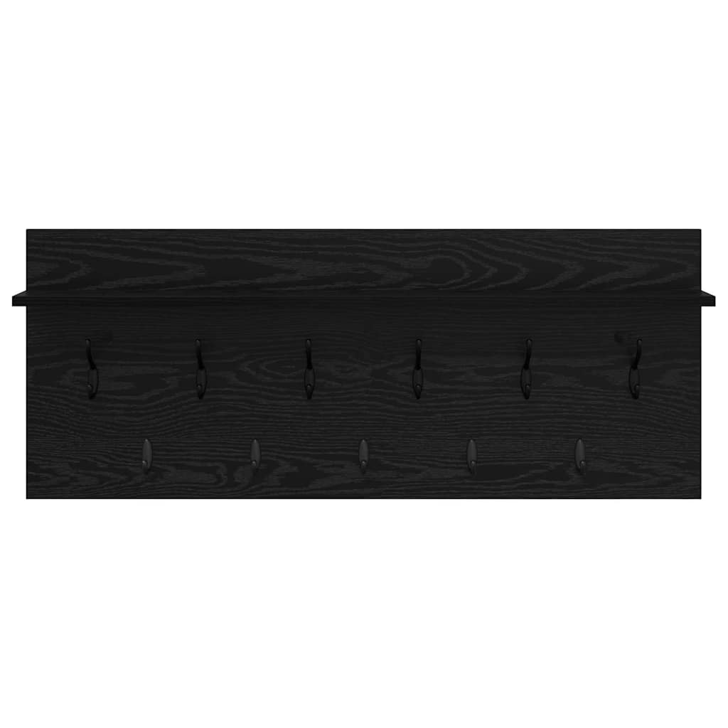 Wandmontierter Kleiderständer Schwarze Eiche Holzwerkstoff