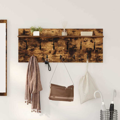 Wandmontierter Kleiderständer Räuchereiche Holzwerkstoff