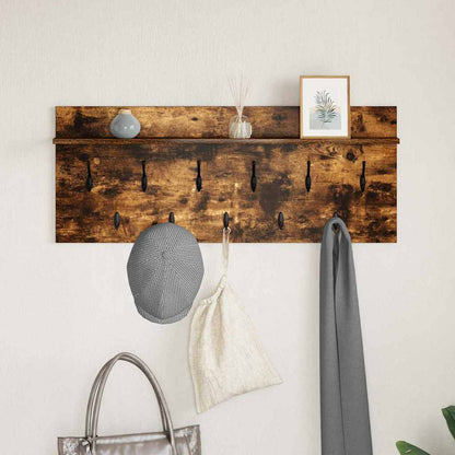Wandmontierter Kleiderständer Räuchereiche Holzwerkstoff