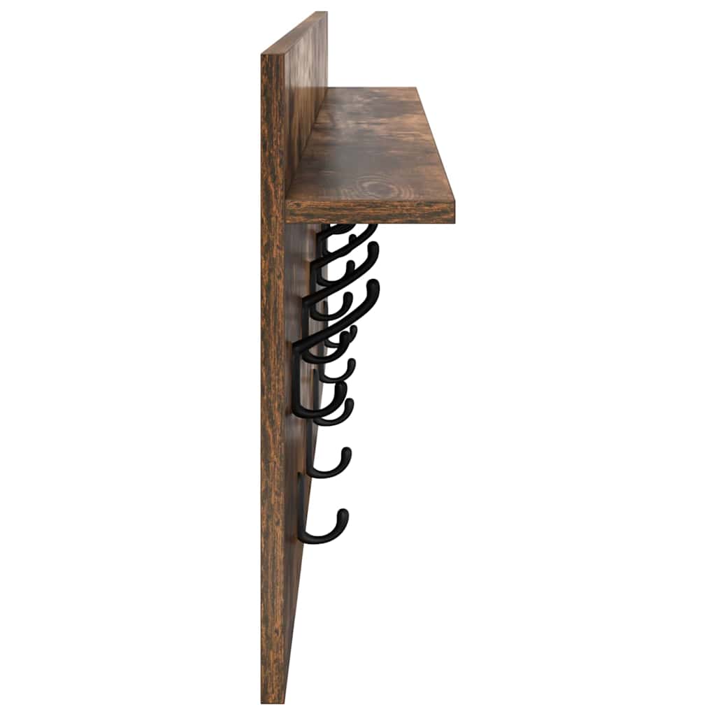 Wandmontierter Kleiderständer Räuchereiche Holzwerkstoff