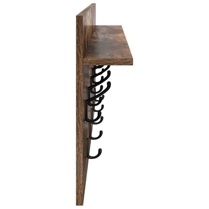 Wandmontierter Kleiderständer Räuchereiche Holzwerkstoff