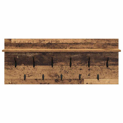 Wandmontierter Kleiderständer mit Regal Altholz Holzwerkstoff