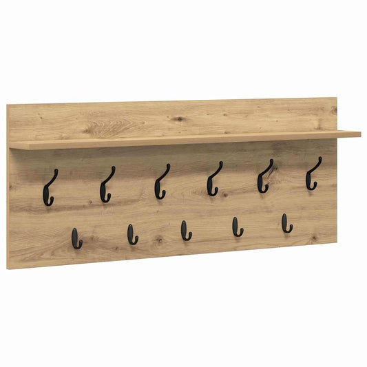 Wandmontierter Kleiderständer Eiche handwerklich Holzwerkstoff