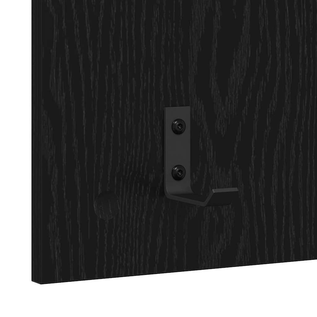 Wandmontierter Kleiderständer Schwarze Eiche 90 x 40 x 10 cm