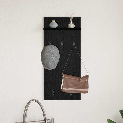 Wandmontierter Kleiderständer Schwarze Eiche 90 x 40 x 10 cm