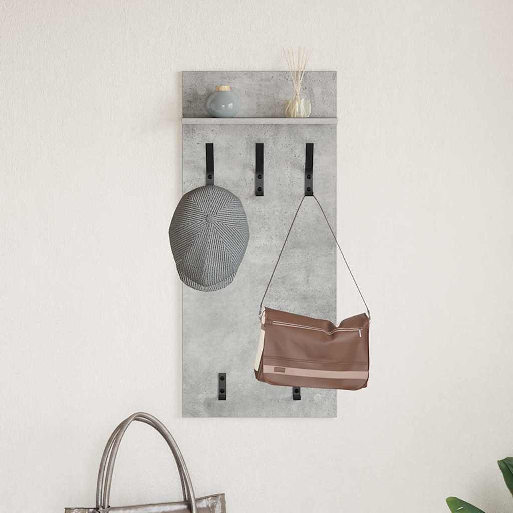 Wandmontierter Kleiderständer Betongrau 90 x 40 x 10 cm