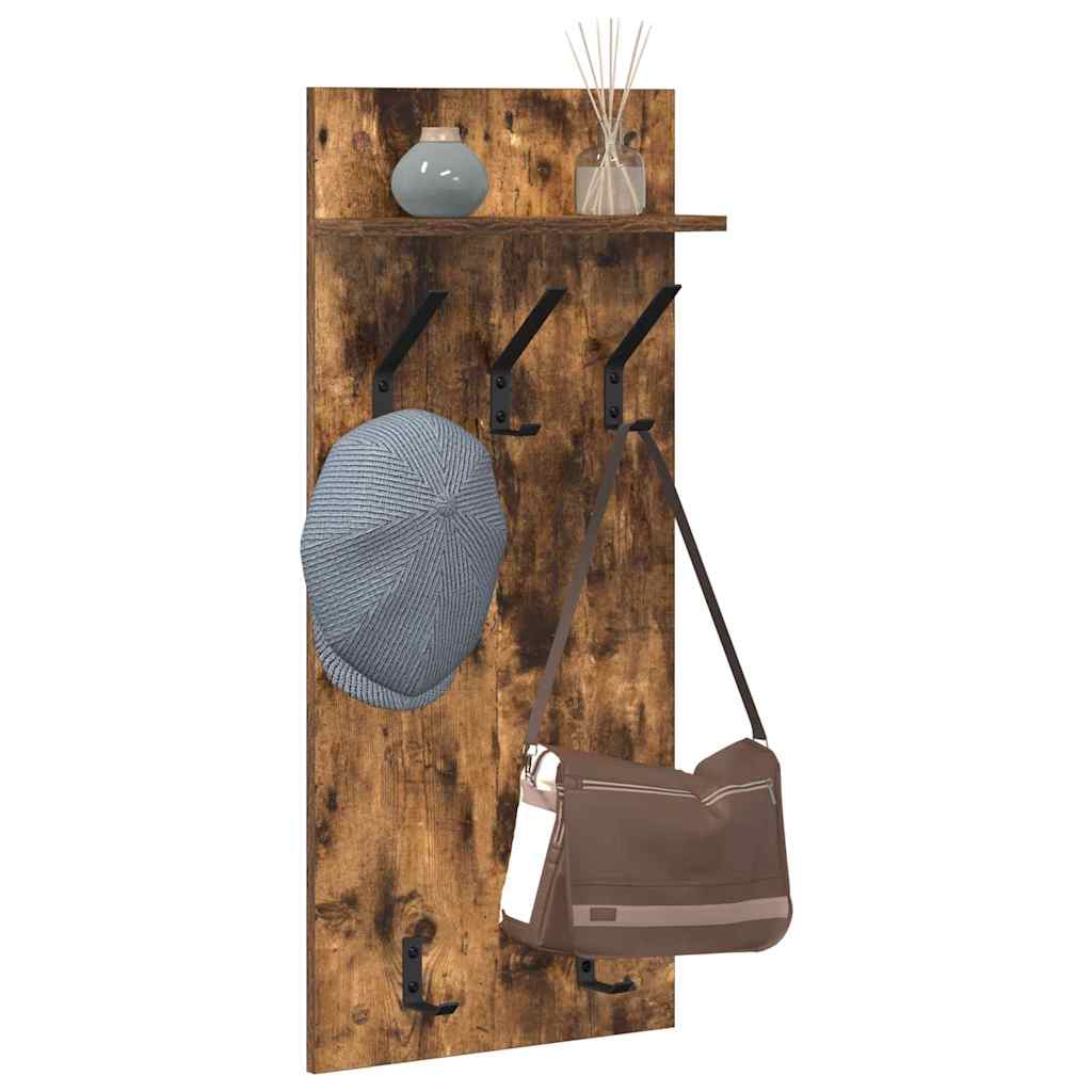 Wandmontierter Kleiderständer Räuchereiche 90 x 40 x 10 cm