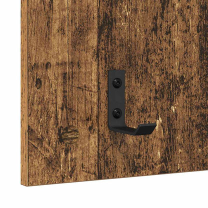 Wandmontierter Kleiderständer mit Regal Altholz 90 x 40 x 10 cm