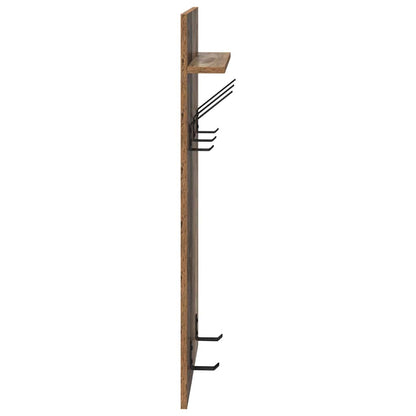 Wandmontierter Kleiderständer mit Regal Altholz 90 x 40 x 10 cm