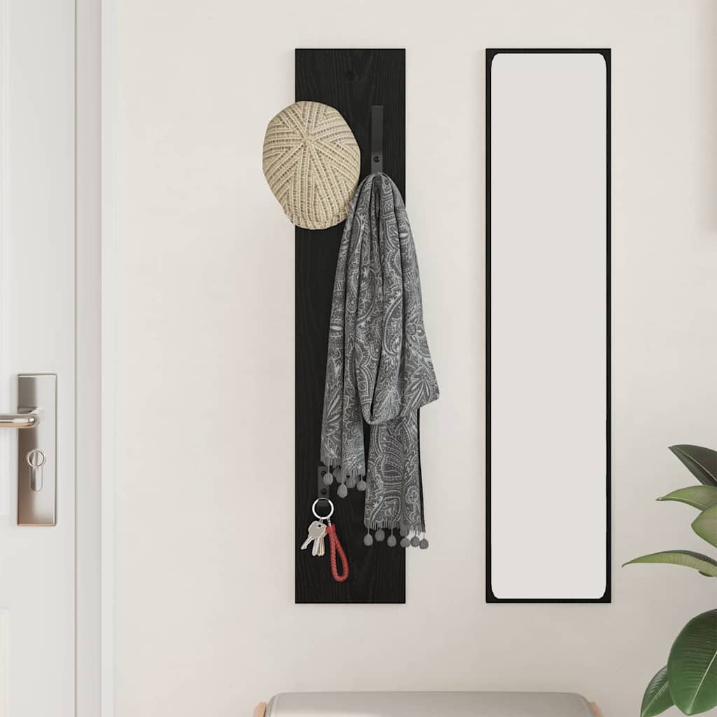 Wandmontierter Kleiderständer Schwarze Eiche 20 x 1,5 x 100 cm