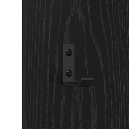 Wandmontierter Kleiderständer Schwarze Eiche 30 x 1.5 x 80 cm