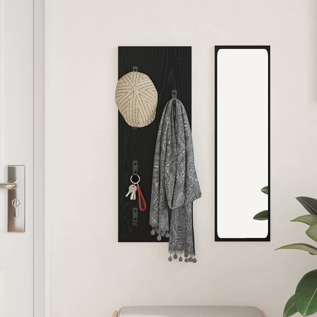 Wandmontierter Kleiderständer Schwarze Eiche 30 x 1.5 x 80 cm
