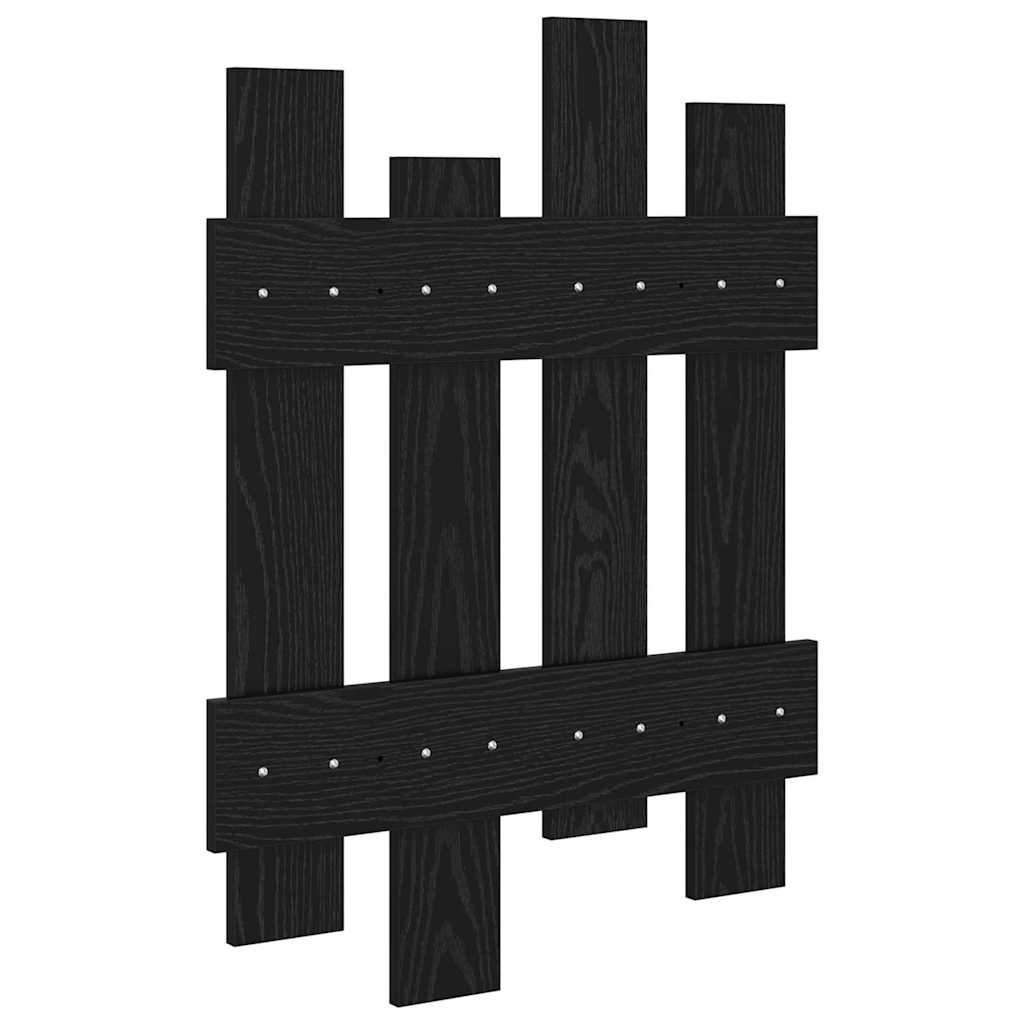 Wandmontierter Kleiderständer Schwarze Eiche 60 x 3 x 82 cm