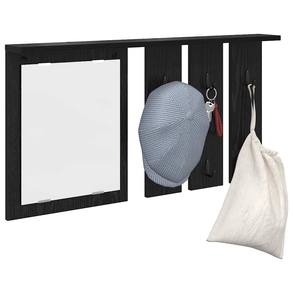 Wandmontierter Kleiderständer Schwarze Eiche 85 x 10 x 45 cm