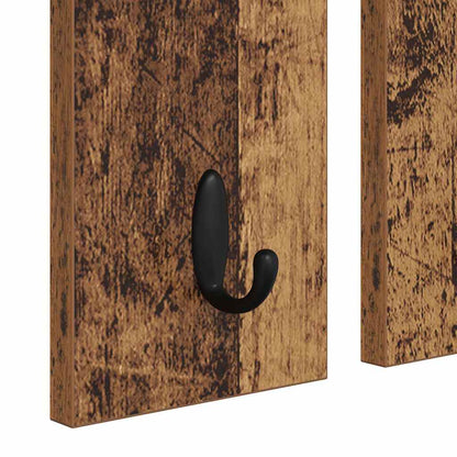 Wandmontierter Kleiderständer mit Regal Altholz 85 x 10 x 45 cm