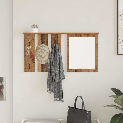 Wandmontierter Kleiderständer mit Regal Altholz 85 x 10 x 45 cm
