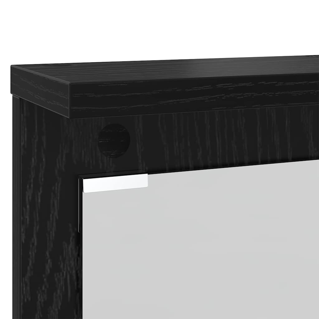 Wandmontierter Kleiderständer Schwarze Eiche 84 x 10 x 80 cm