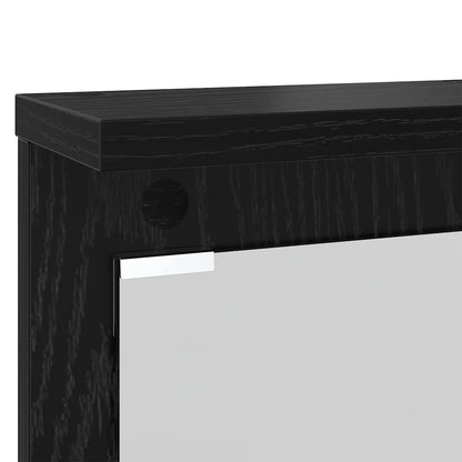 Wandmontierter Kleiderständer Schwarze Eiche 84 x 10 x 80 cm
