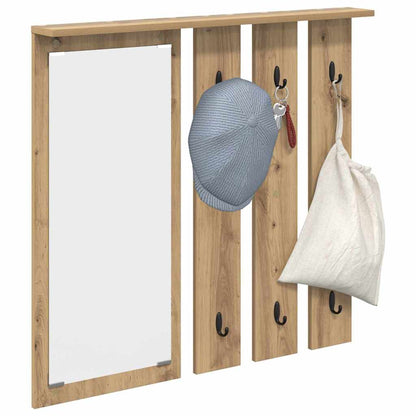 Wandmontierter Kleiderständer mit Regal Eiche handwerklich