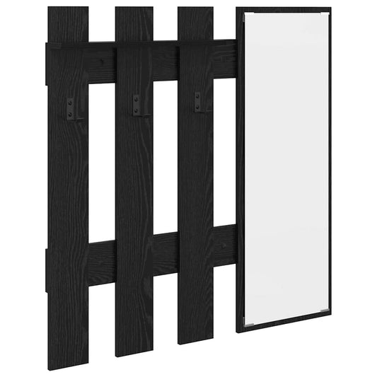 Wandmontierter Kleiderständer Schwarz Eiche 100 x 10 x 100 cm
