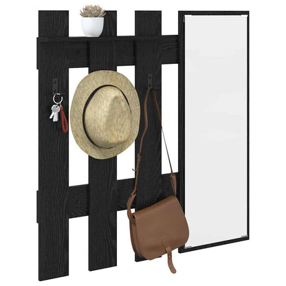 Wandmontierter Kleiderständer Schwarz Eiche 100 x 10 x 100 cm