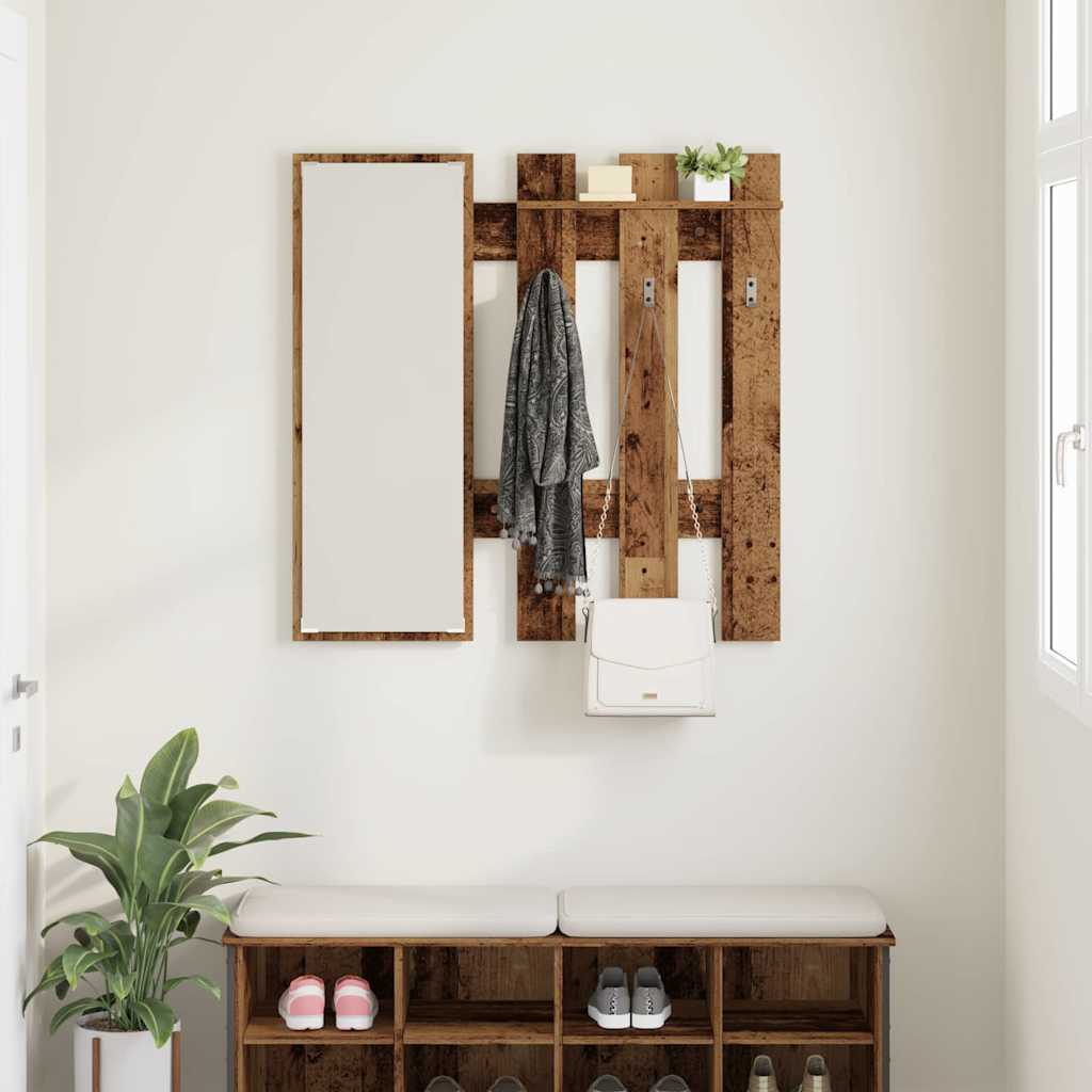 Wandmontierter Kleiderständer Altes Holz 100 x 10 x 100 cm