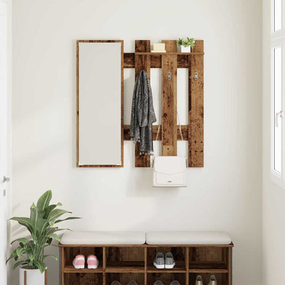 Wandmontierter Kleiderständer Altes Holz 100 x 10 x 100 cm