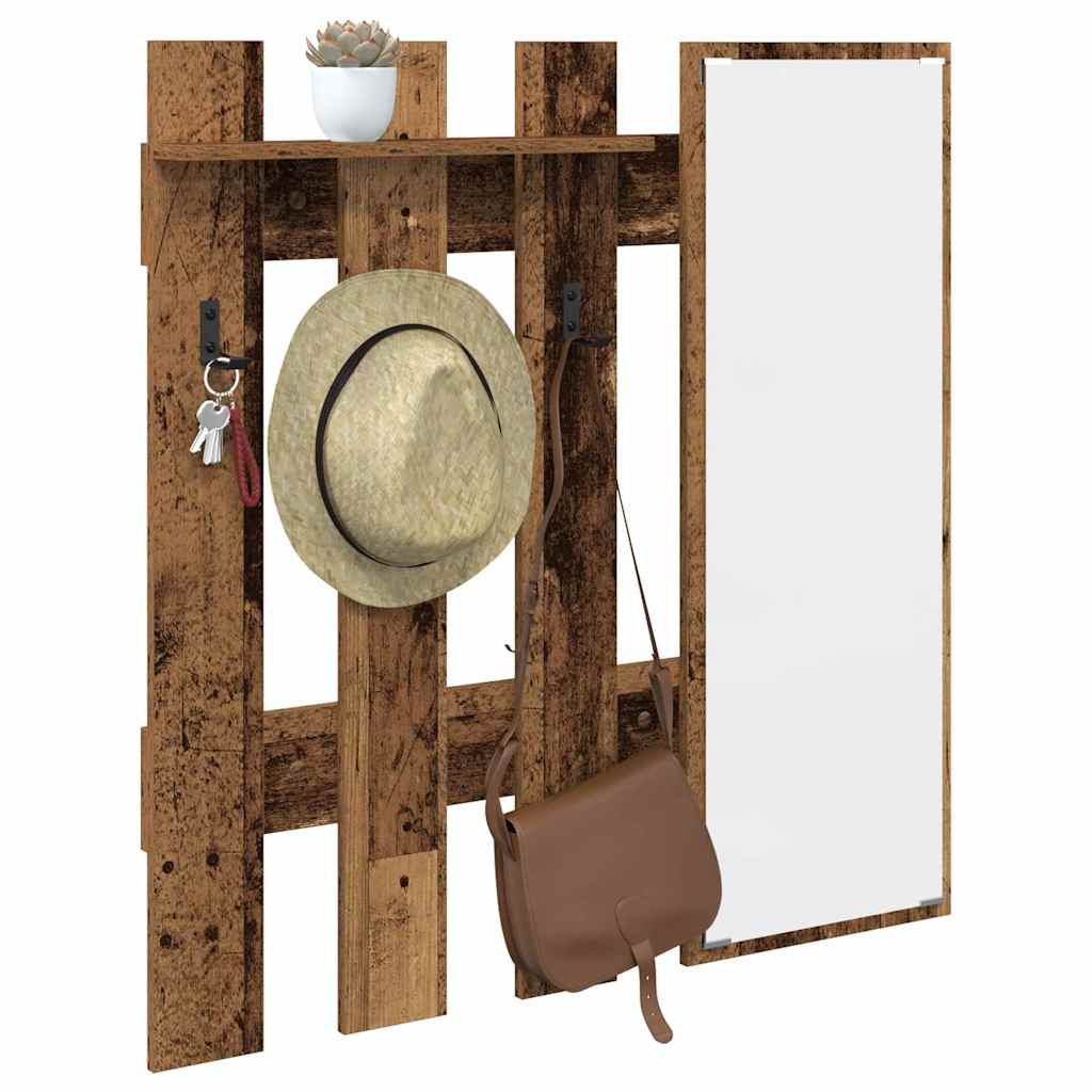 Wandmontierter Kleiderständer Altes Holz 100 x 10 x 100 cm