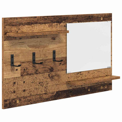 Wandmontierter Kleiderständer mit Regal Altholz 90 x 10 x 50 cm