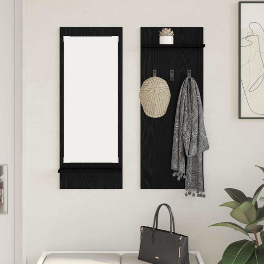 Wandmontierter Kleiderständer Schwarze Eiche 70 x 10 x 90 cm