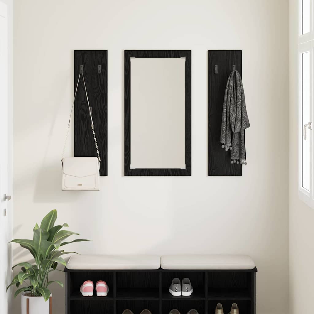 Wandmontierter Kleiderständer Schwarze Eiche 96 x 1.5 x 90 cm