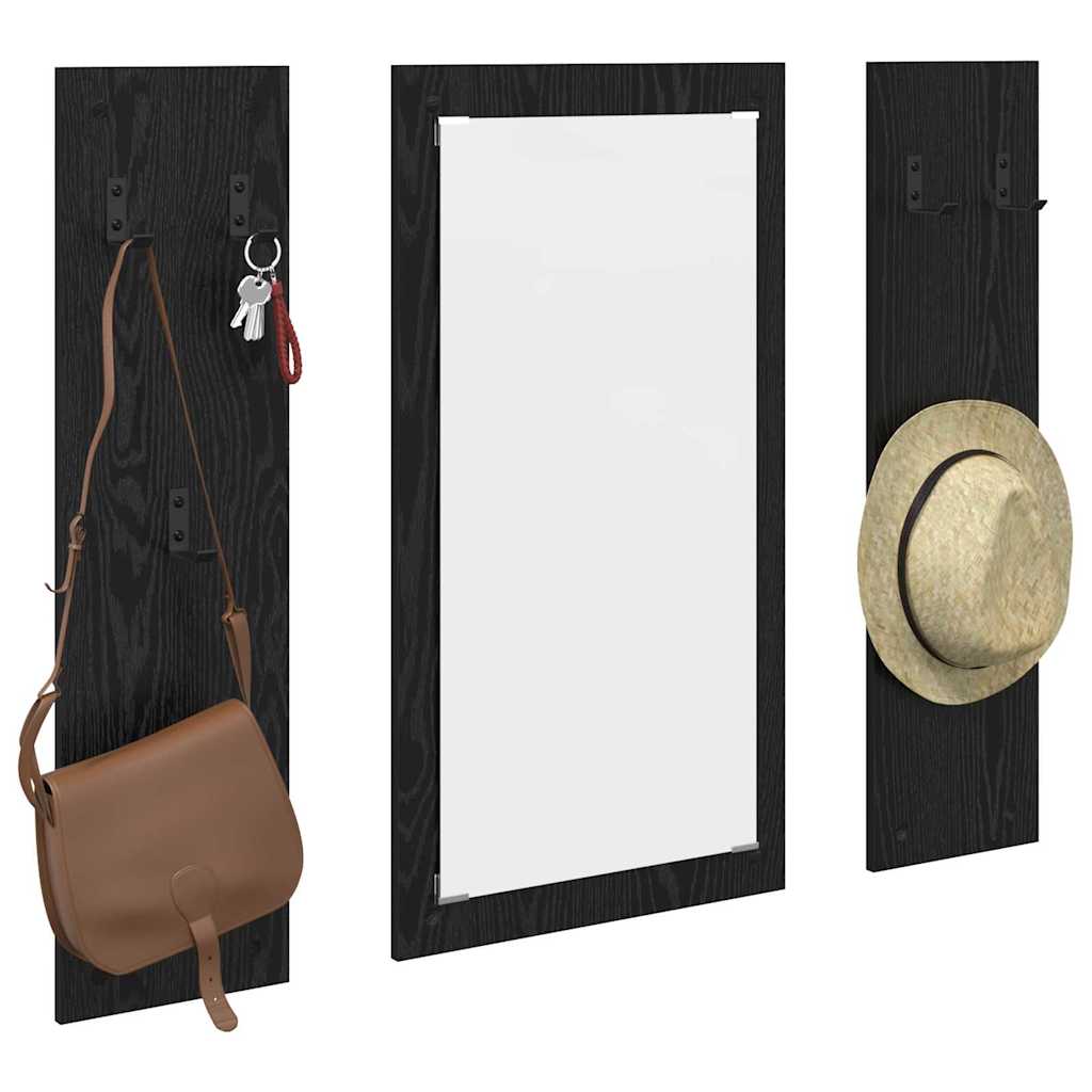 Wandmontierter Kleiderständer Schwarze Eiche 96 x 1.5 x 90 cm