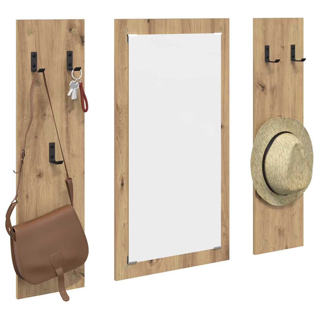 Wandmontierter Kleiderständer Wandmontiert Eiche handwerklich