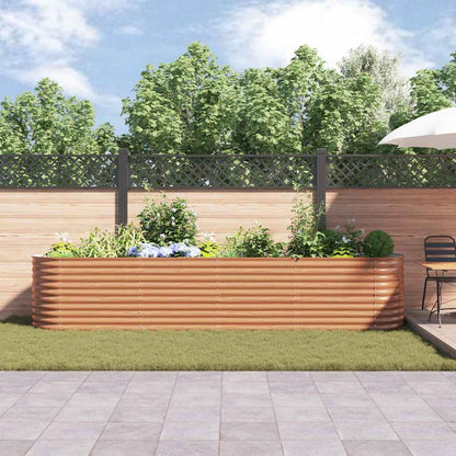 Garten-Hochbeet Braun 400 x 80 x 81 cm Stahl
