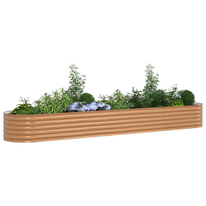 Garten-Hochbeet Braun 400 x 80 x 44 cm Stahl
