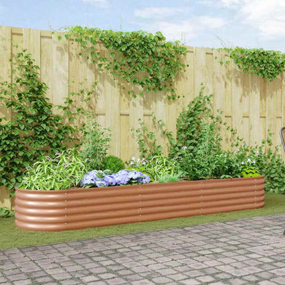 Garten-Hochbeet Braun 320 x 80 x 44 cm Stahl