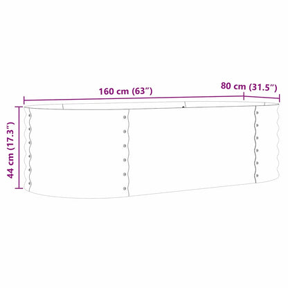 Garten-Hochbeet Braun 160 x 80 x 44 cm Stahl