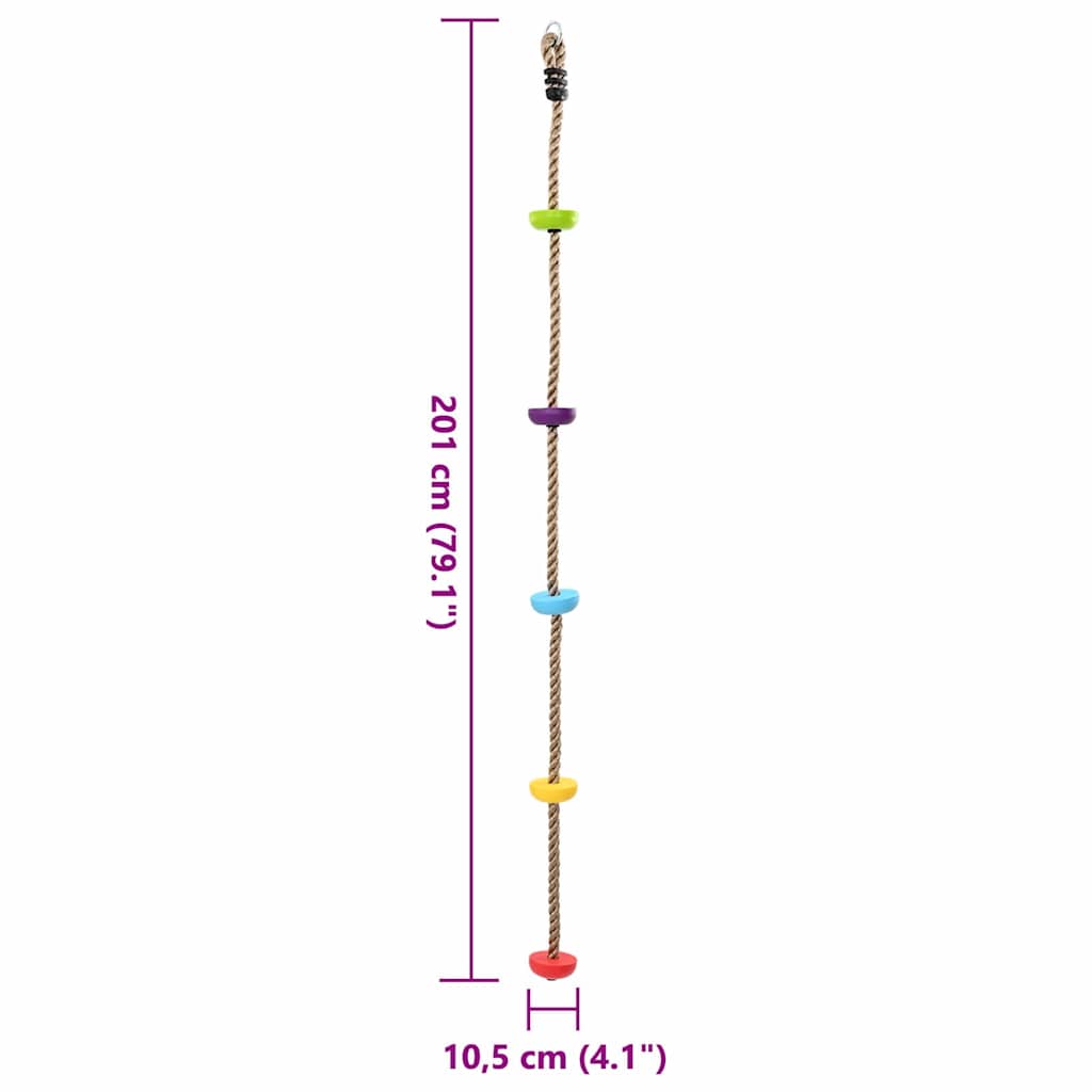 Kletterseil Mehrfarbig 10,5 x 10,5 x 201 cm