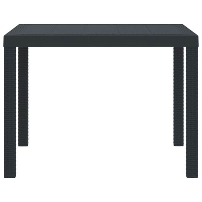 Garten-Esstisch Anthrazit 100 x 100 x 73 cm Poly-Rattan
