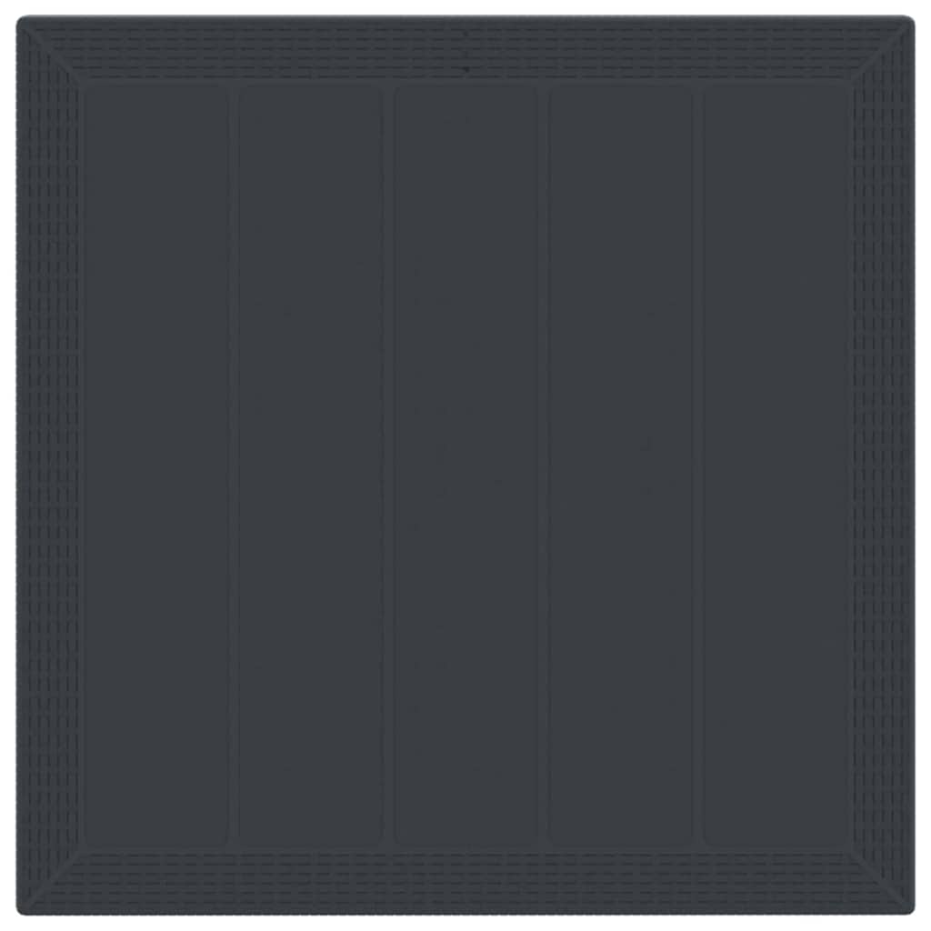 Garten-Esstisch Anthrazit 100 x 100 x 73 cm Poly-Rattan