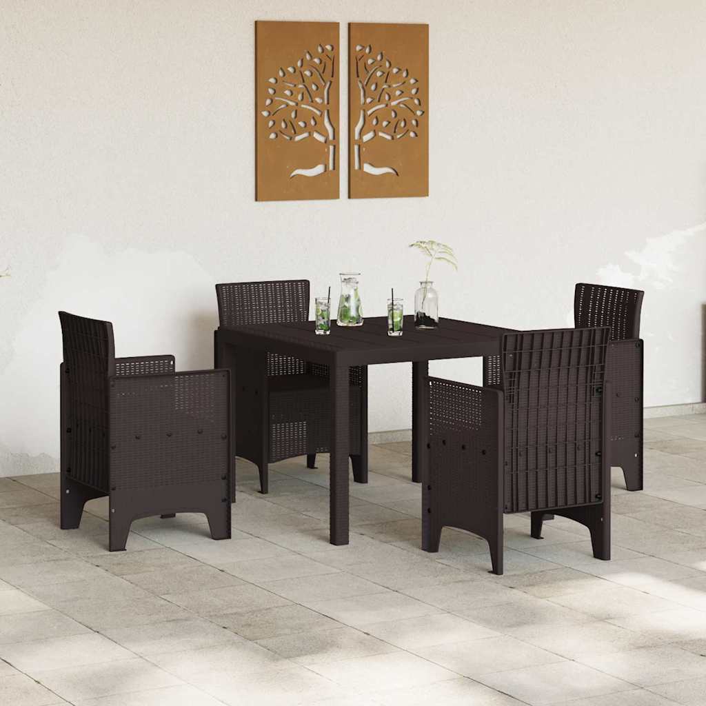 Gartentisch Braun 100 x 100 x 73 cm Poly-Rattan