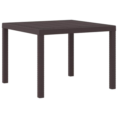 Gartentisch Braun 100 x 100 x 73 cm Poly-Rattan
