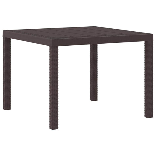 Gartentisch Braun 100 x 100 x 73 cm Poly-Rattan